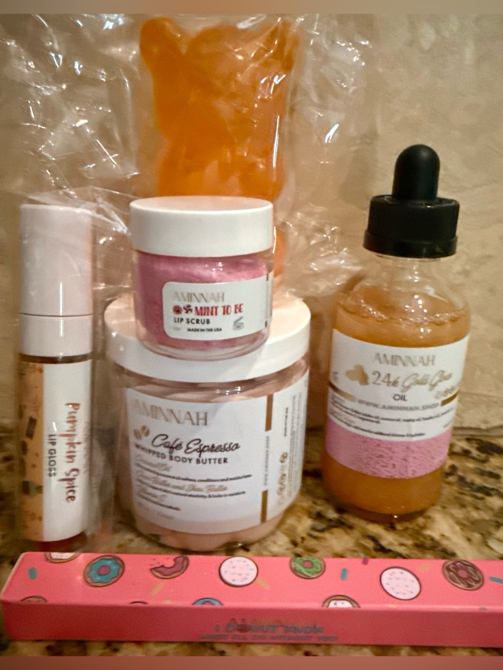 AMINNAH body care skin care makeup bundle set limited edition.